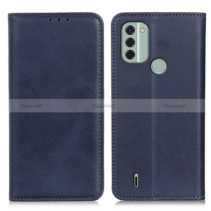 Leather Case Stands Flip Cover Holder A02D for Nokia C31 Blue