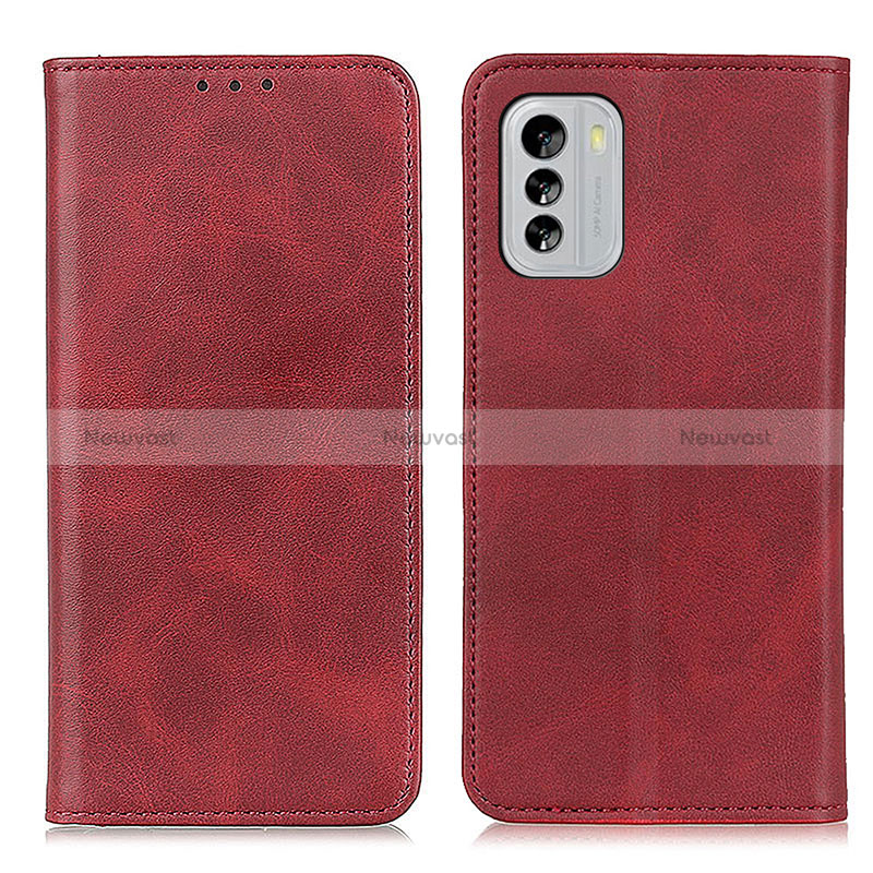 Leather Case Stands Flip Cover Holder A02D for Nokia G60 5G Red