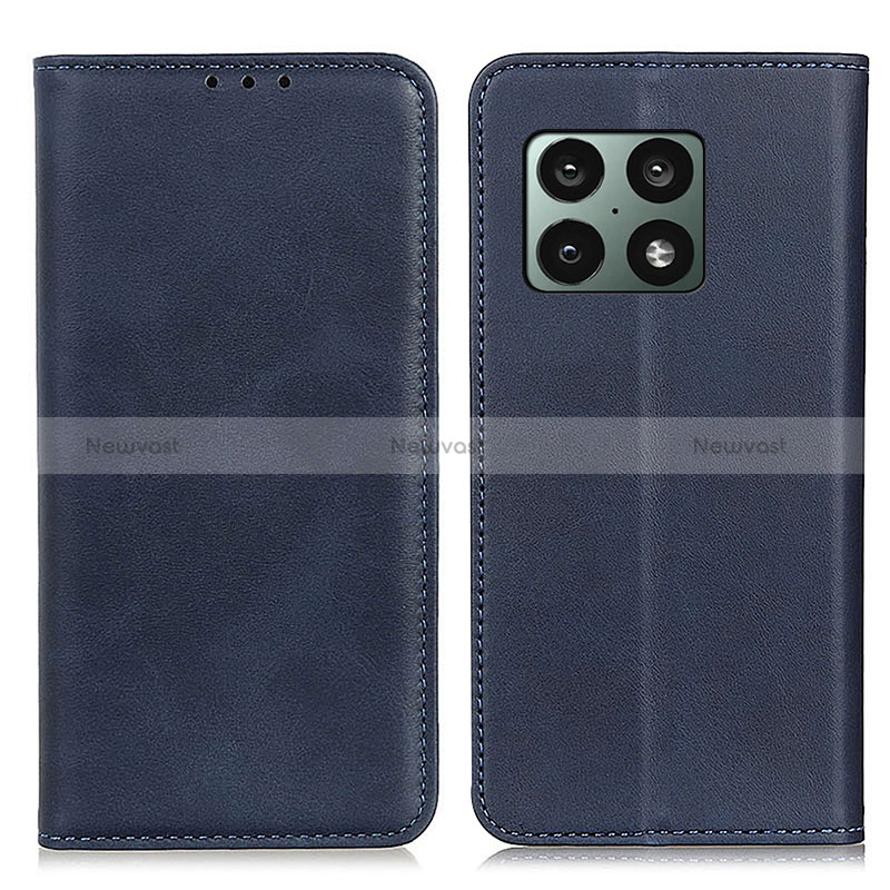 Leather Case Stands Flip Cover Holder A02D for OnePlus 10 Pro 5G Blue