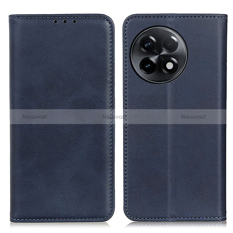 Leather Case Stands Flip Cover Holder A02D for OnePlus 11R 5G Blue