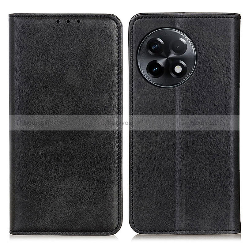 Leather Case Stands Flip Cover Holder A02D for OnePlus Ace 2 5G Black