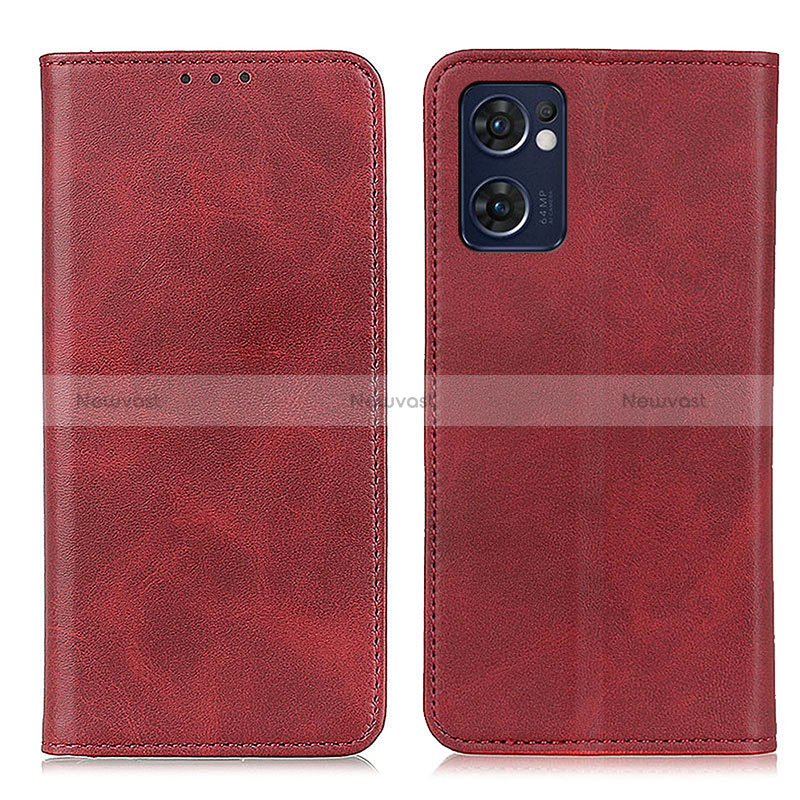 Leather Case Stands Flip Cover Holder A02D for OnePlus Nord CE 2 5G Red