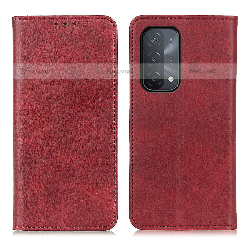 Leather Case Stands Flip Cover Holder A02D for OnePlus Nord N200 5G Red