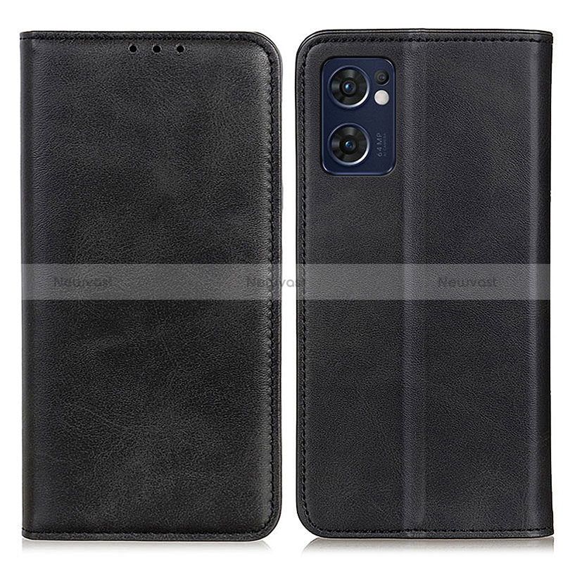 Leather Case Stands Flip Cover Holder A02D for Oppo Find X5 Lite 5G Black