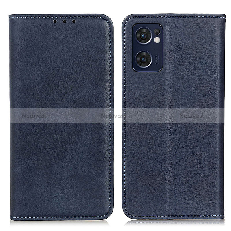 Leather Case Stands Flip Cover Holder A02D for Oppo Find X5 Lite 5G Blue