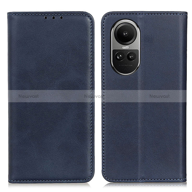 Leather Case Stands Flip Cover Holder A02D for Oppo Reno10 5G Blue