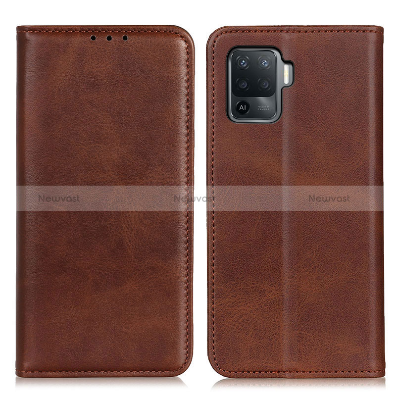 Leather Case Stands Flip Cover Holder A02D for Oppo Reno5 Lite