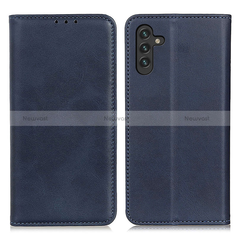 Leather Case Stands Flip Cover Holder A02D for Samsung Galaxy A04s Blue