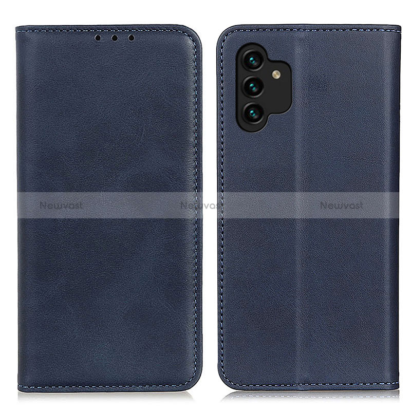 Leather Case Stands Flip Cover Holder A02D for Samsung Galaxy A13 4G Blue