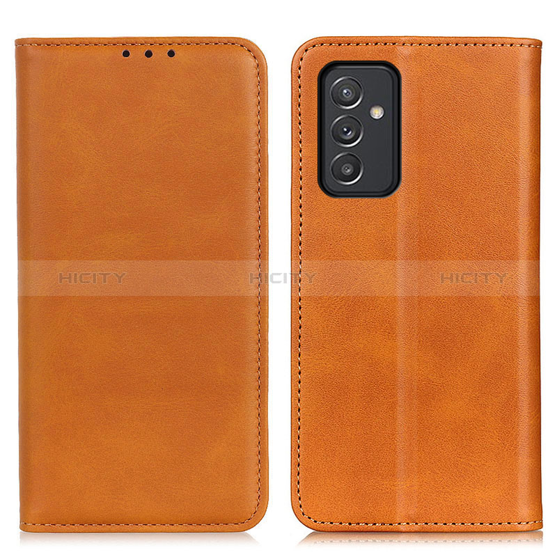 Leather Case Stands Flip Cover Holder A02D for Samsung Galaxy A24 4G Light Brown