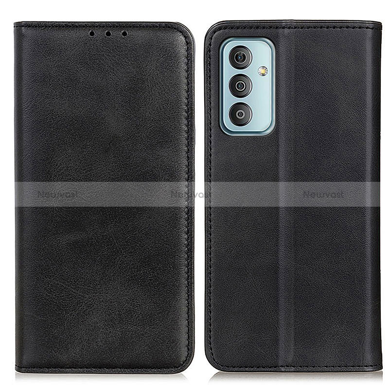 Leather Case Stands Flip Cover Holder A02D for Samsung Galaxy M23 5G Black