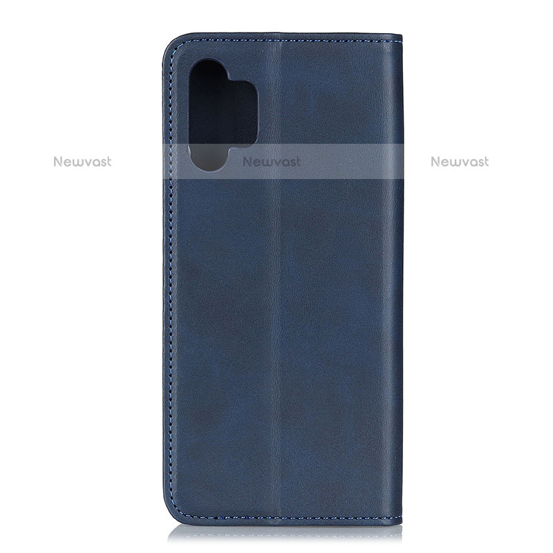 Leather Case Stands Flip Cover Holder A02D for Samsung Galaxy M32 5G Blue