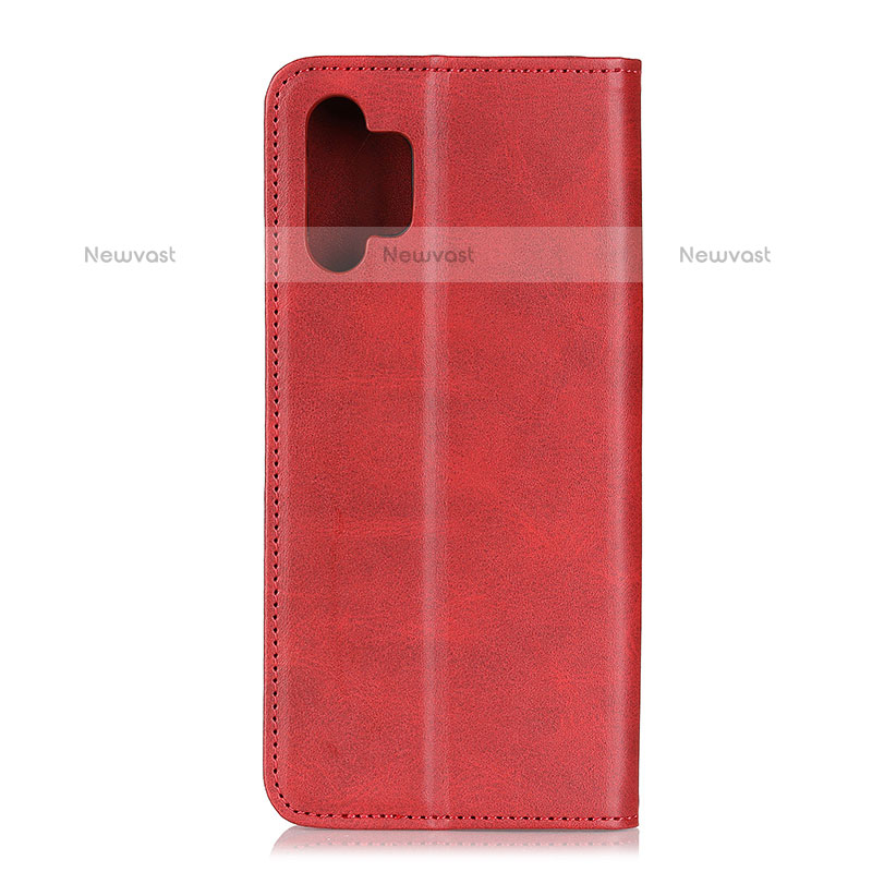 Leather Case Stands Flip Cover Holder A02D for Samsung Galaxy M32 5G Red