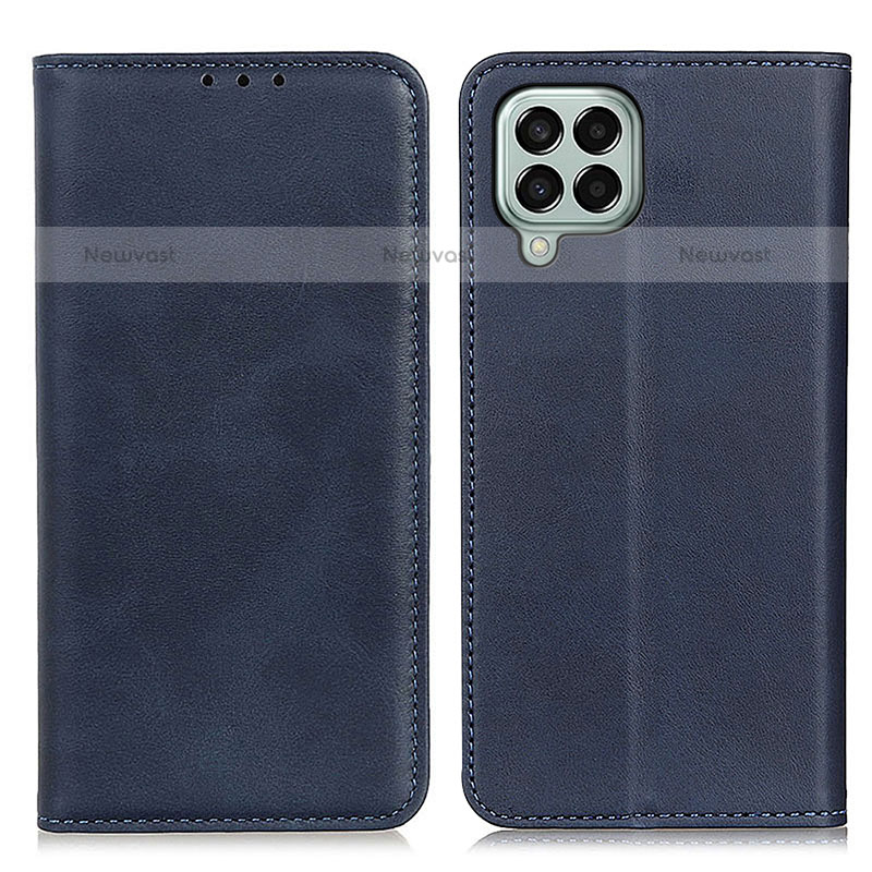 Leather Case Stands Flip Cover Holder A02D for Samsung Galaxy M33 5G Blue