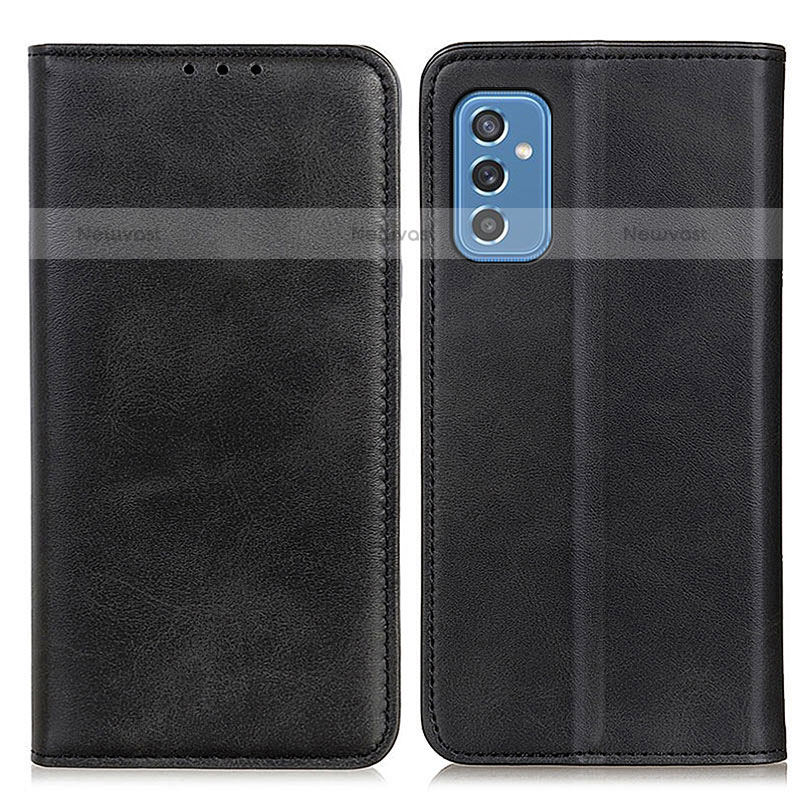 Leather Case Stands Flip Cover Holder A02D for Samsung Galaxy M52 5G Black