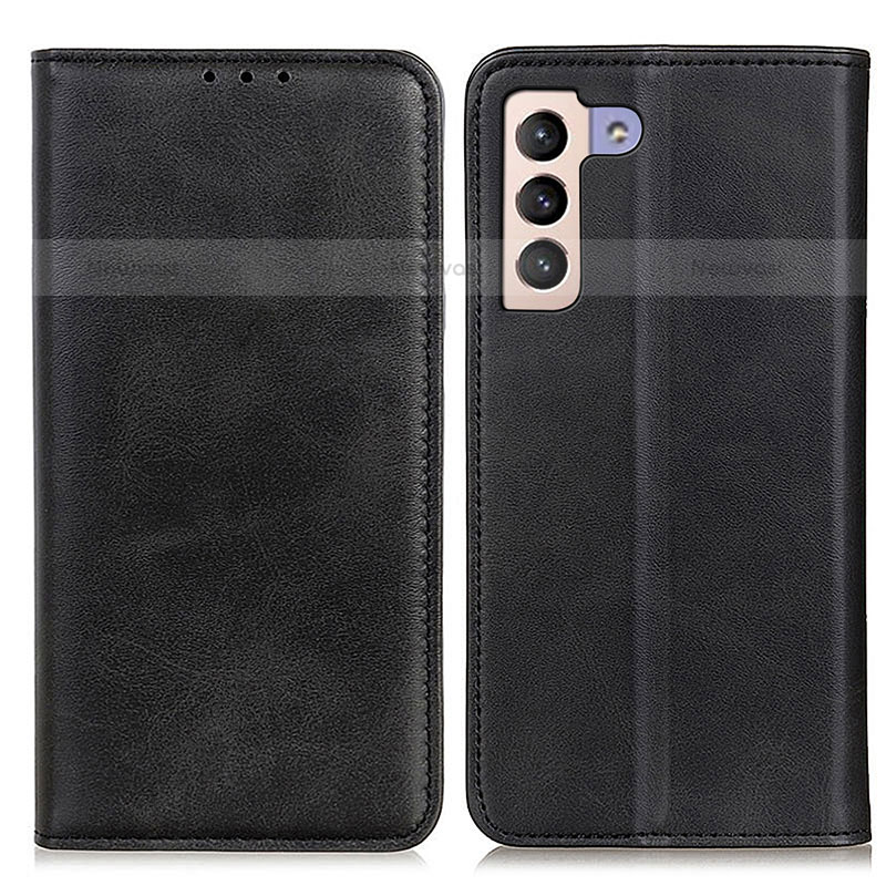 Leather Case Stands Flip Cover Holder A02D for Samsung Galaxy S21 Plus 5G Black