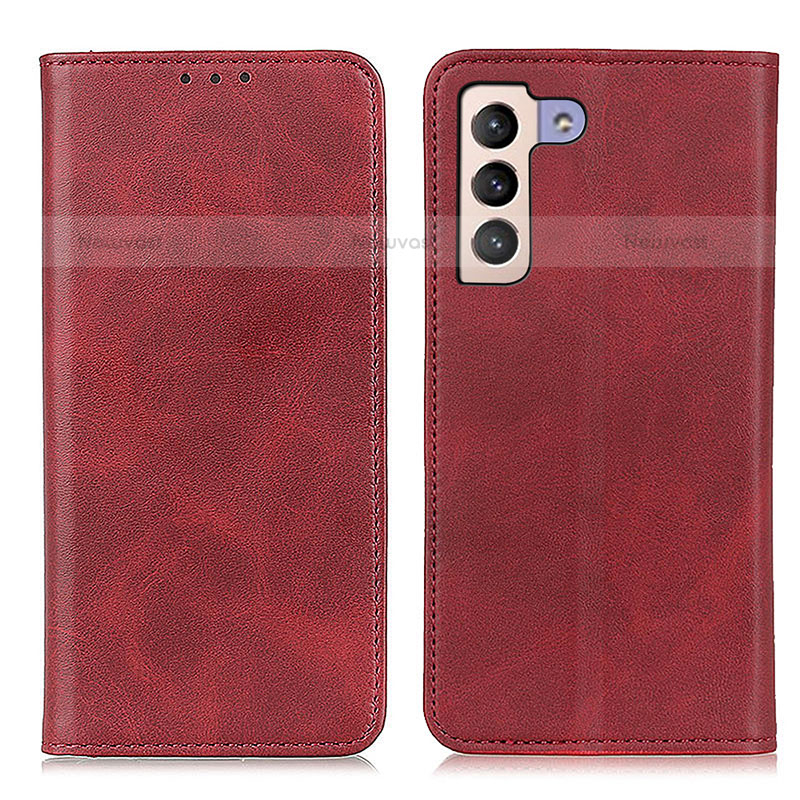 Leather Case Stands Flip Cover Holder A02D for Samsung Galaxy S21 Plus 5G Red