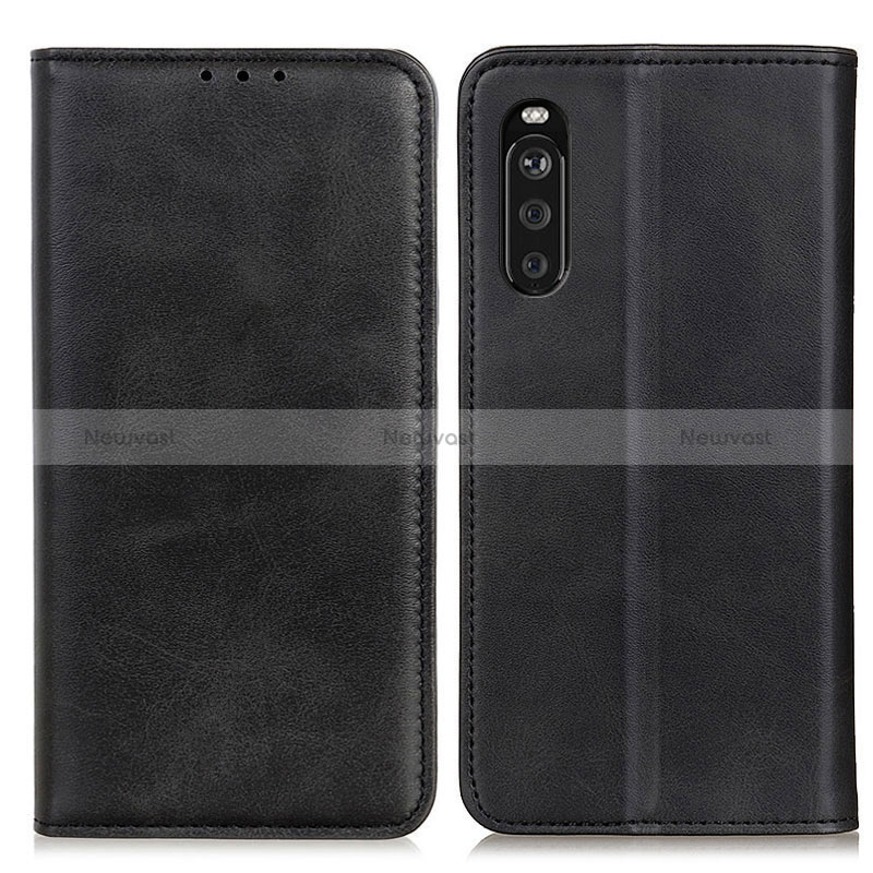 Leather Case Stands Flip Cover Holder A02D for Sony Xperia 10 III Lite Black