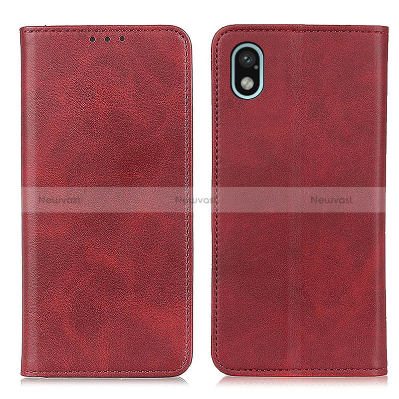Leather Case Stands Flip Cover Holder A02D for Sony Xperia Ace III SOG08 Red