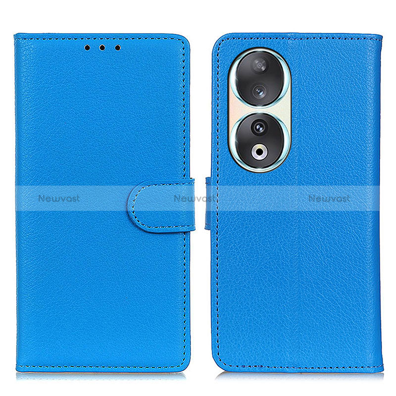 Leather Case Stands Flip Cover Holder A03D for Huawei Honor 90 5G Sky Blue