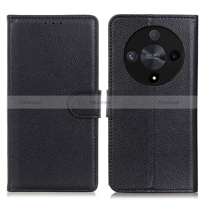 Leather Case Stands Flip Cover Holder A03D for Huawei Honor Magic6 Lite 5G Black