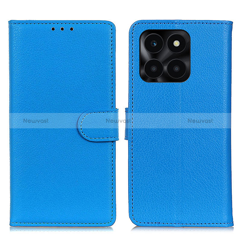 Leather Case Stands Flip Cover Holder A03D for Huawei Honor X6a Sky Blue