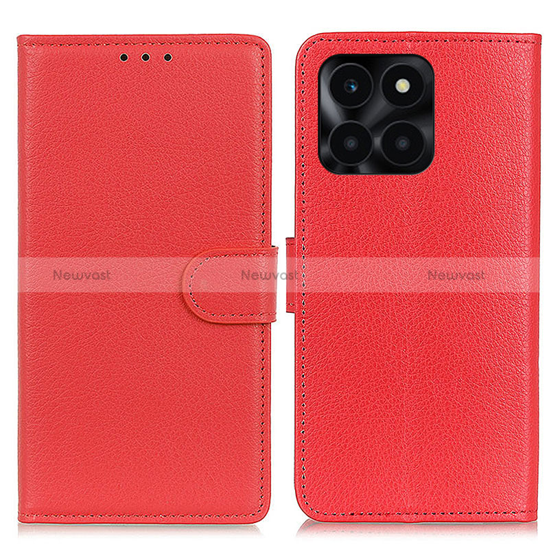 Leather Case Stands Flip Cover Holder A03D for Huawei Honor X8b Red