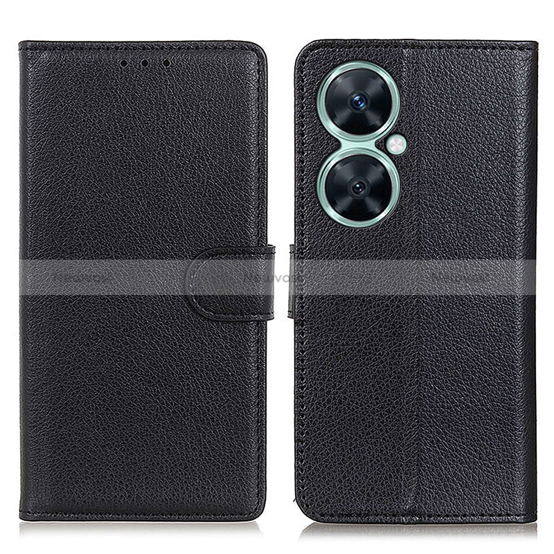 Leather Case Stands Flip Cover Holder A03D for Huawei Nova 11i Black