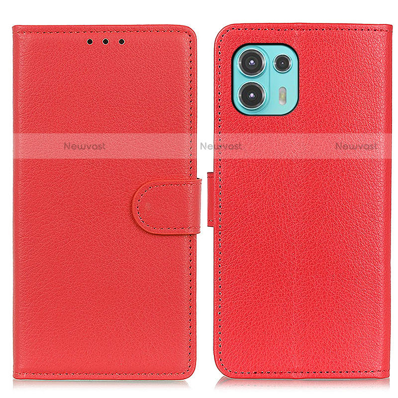 Leather Case Stands Flip Cover Holder A03D for Motorola Moto Edge 20 Lite 5G Red