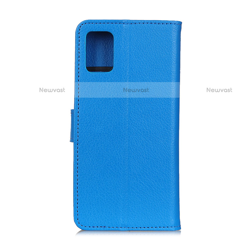 Leather Case Stands Flip Cover Holder A03D for Motorola Moto Edge S 5G Sky Blue