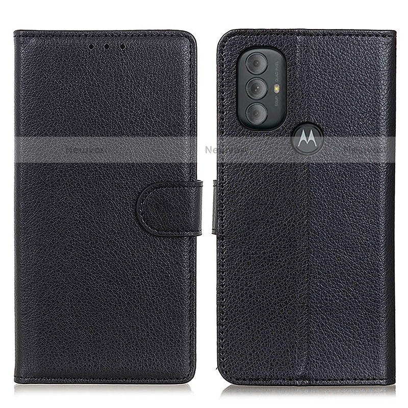 Leather Case Stands Flip Cover Holder A03D for Motorola Moto G Power (2022) Black