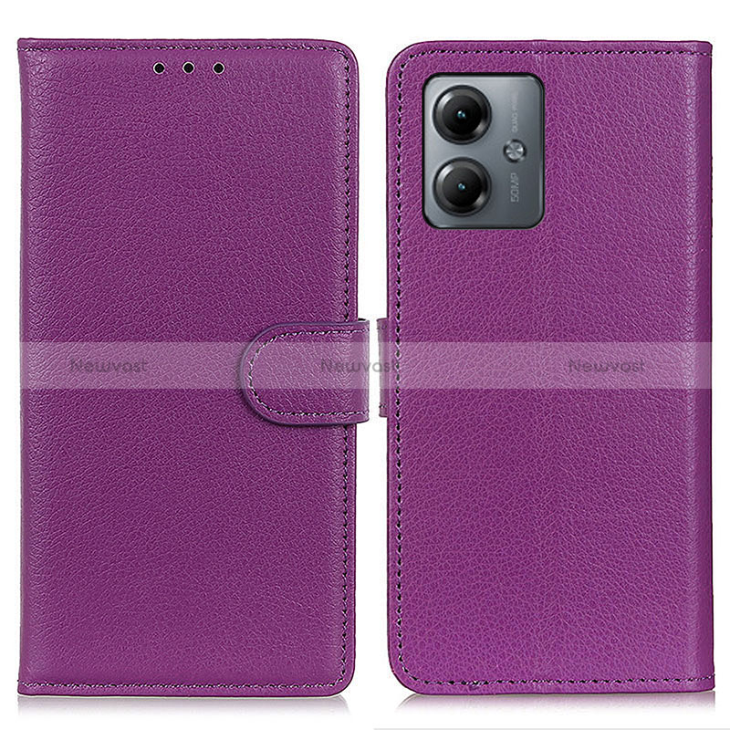 Leather Case Stands Flip Cover Holder A03D for Motorola Moto G14