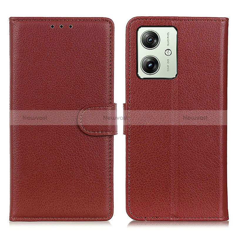 Leather Case Stands Flip Cover Holder A03D for Motorola Moto G54 5G