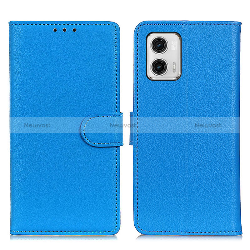 Leather Case Stands Flip Cover Holder A03D for Motorola Moto G73 5G