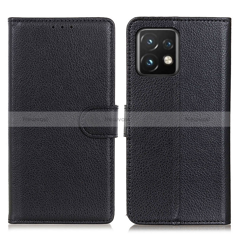 Leather Case Stands Flip Cover Holder A03D for Motorola Moto X40 5G Black