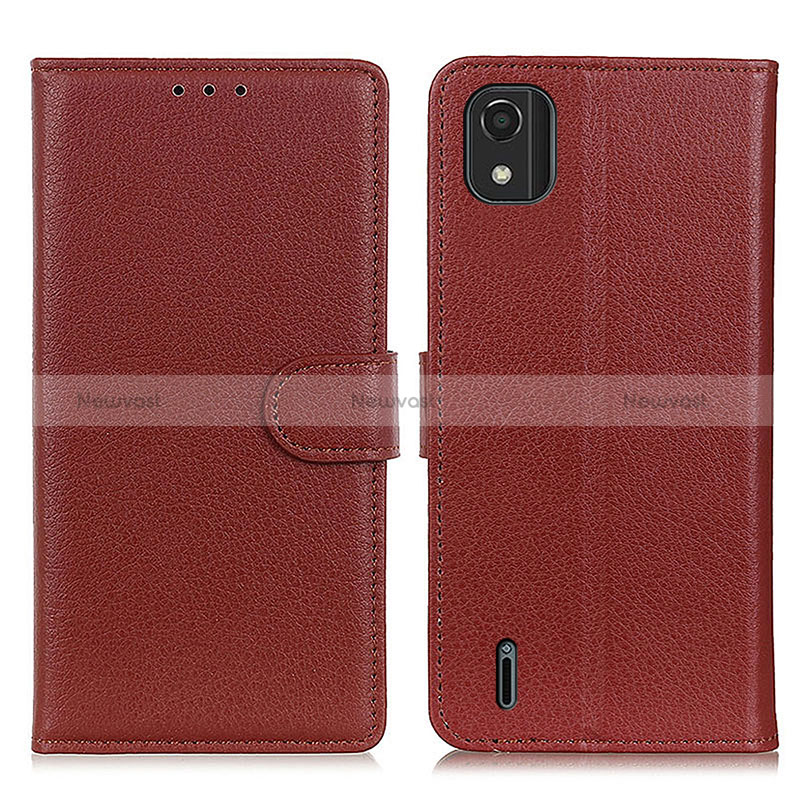 Leather Case Stands Flip Cover Holder A03D for Nokia C2 2nd Edition