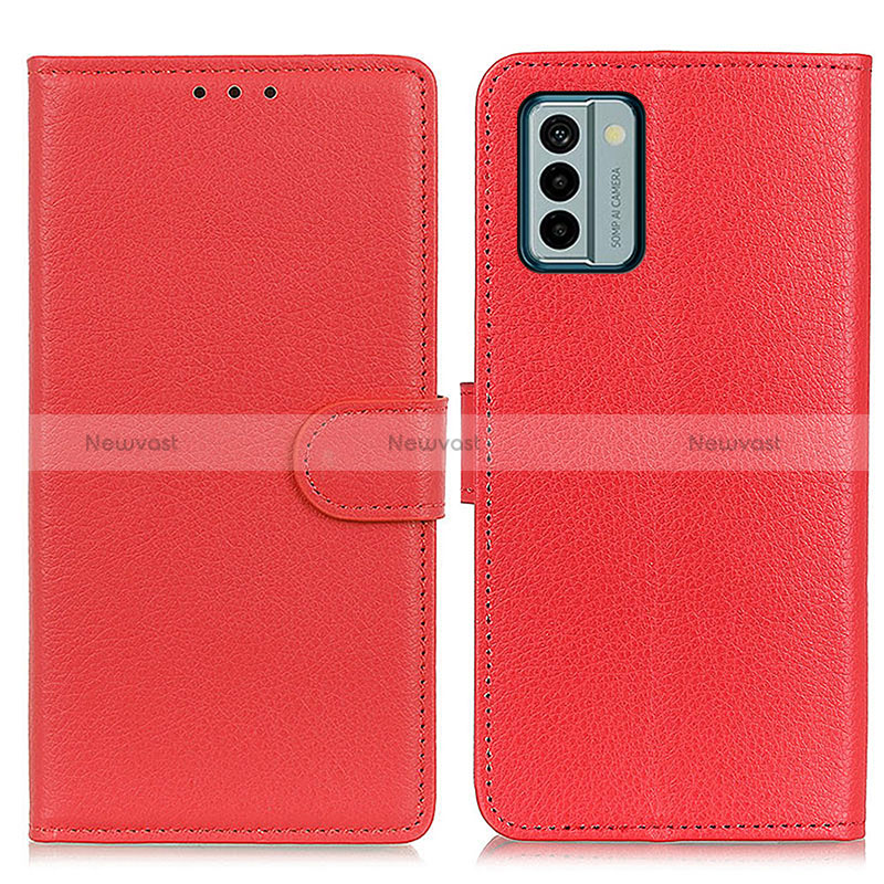 Leather Case Stands Flip Cover Holder A03D for Nokia G22 Red