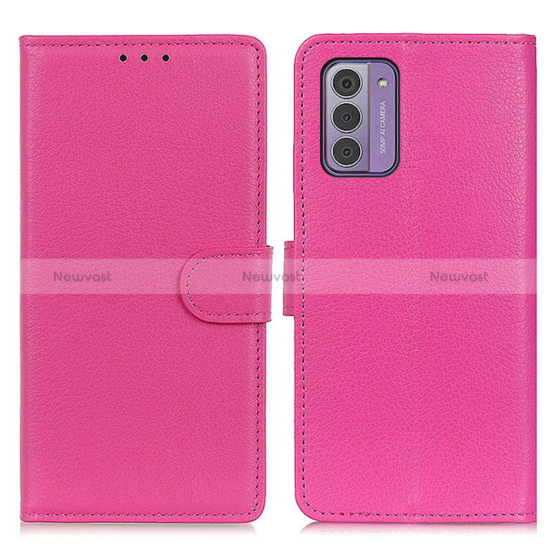 Leather Case Stands Flip Cover Holder A03D for Nokia G310 5G Hot Pink