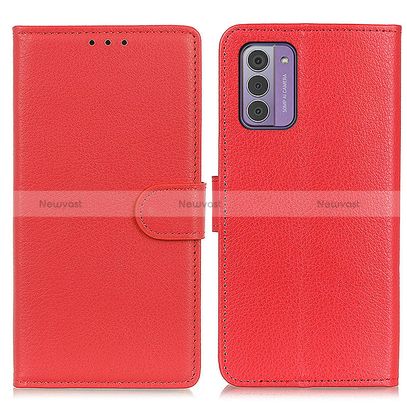 Leather Case Stands Flip Cover Holder A03D for Nokia G42 5G Red