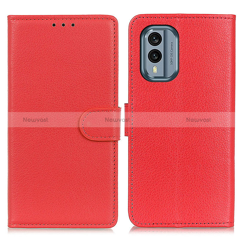 Leather Case Stands Flip Cover Holder A03D for Nokia X30 5G Red