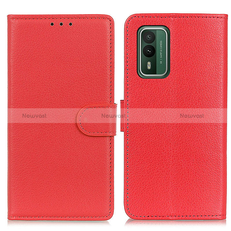 Leather Case Stands Flip Cover Holder A03D for Nokia XR21 Red