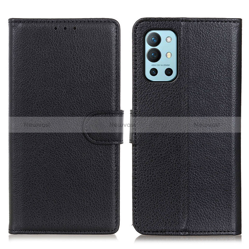 Leather Case Stands Flip Cover Holder A03D for OnePlus 9R 5G Black