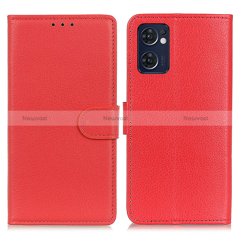 Leather Case Stands Flip Cover Holder A03D for OnePlus Nord CE 2 5G Red