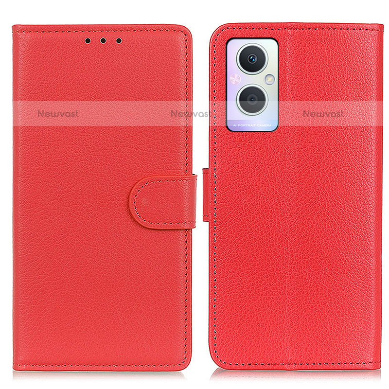 Leather Case Stands Flip Cover Holder A03D for Oppo F21s Pro 5G Red