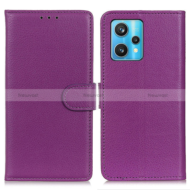 Leather Case Stands Flip Cover Holder A03D for Realme Narzo 50 Pro 5G Purple