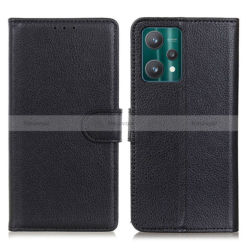 Leather Case Stands Flip Cover Holder A03D for Realme V25 5G Black