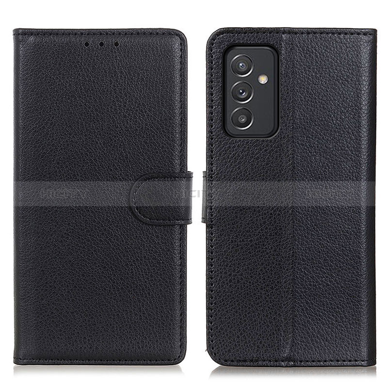 Leather Case Stands Flip Cover Holder A03D for Samsung Galaxy A24 4G Black