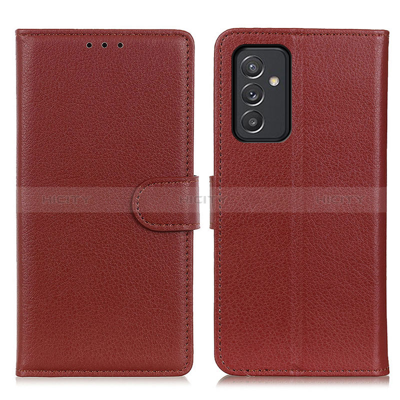 Leather Case Stands Flip Cover Holder A03D for Samsung Galaxy A24 4G Brown