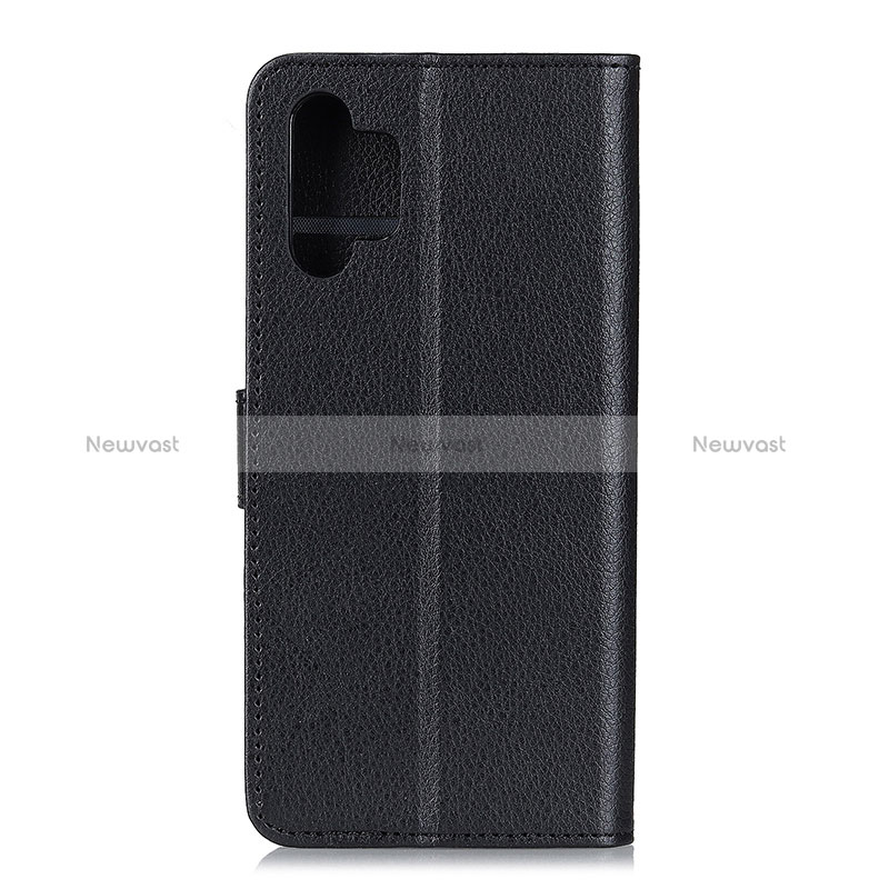 Leather Case Stands Flip Cover Holder A03D for Samsung Galaxy A32 4G Black