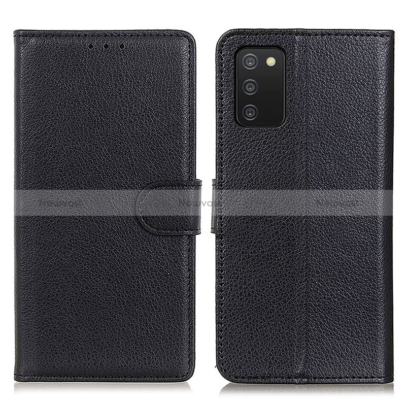 Leather Case Stands Flip Cover Holder A03D for Samsung Galaxy F02S SM-E025F Black